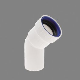 PP+ bocht 40mm 45° 1 x manchetmof wit