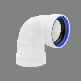 PP+ bocht 40mm 90° 2 x manchetmof wit