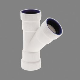 PP+ T-stuk 40x40mm 45° 3 x manchetmof wit