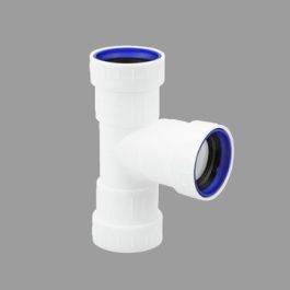 PP+ T-stuk 40x40mm 90° 3 x manchetmof wit